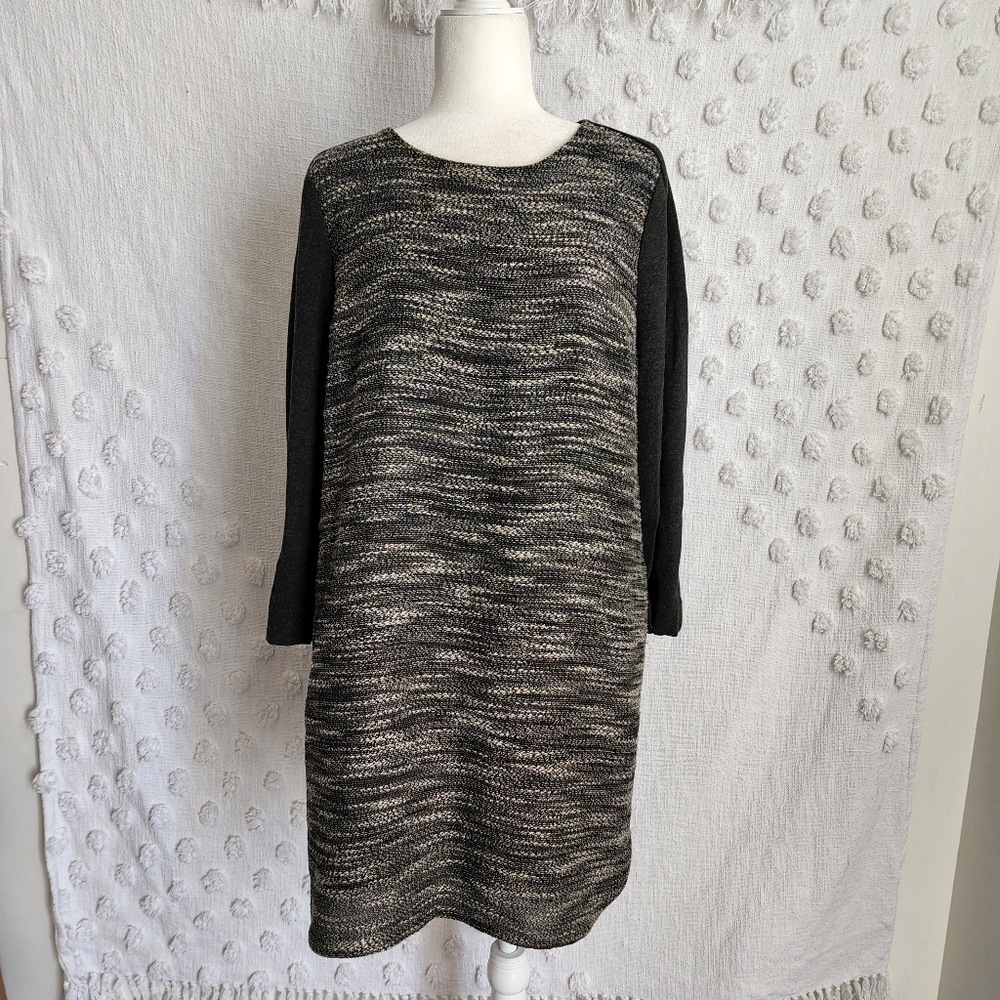 Vince Longsleeve Gray, Black, and White dress
